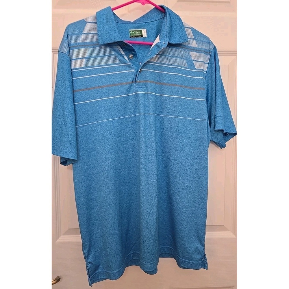 Ben Hogan Performance Men's Golf Polo Blue Stripes Size Large